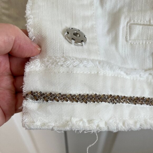 Marc Aurel White Denim Jacket with beaded and gosse detail - size 38 / medium - Picture 9 of 15